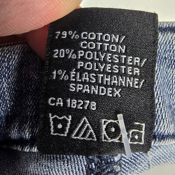 Hue High Rise Denim Flare Legging Raw Hem Jeans Size XS - Picture 7 of 8